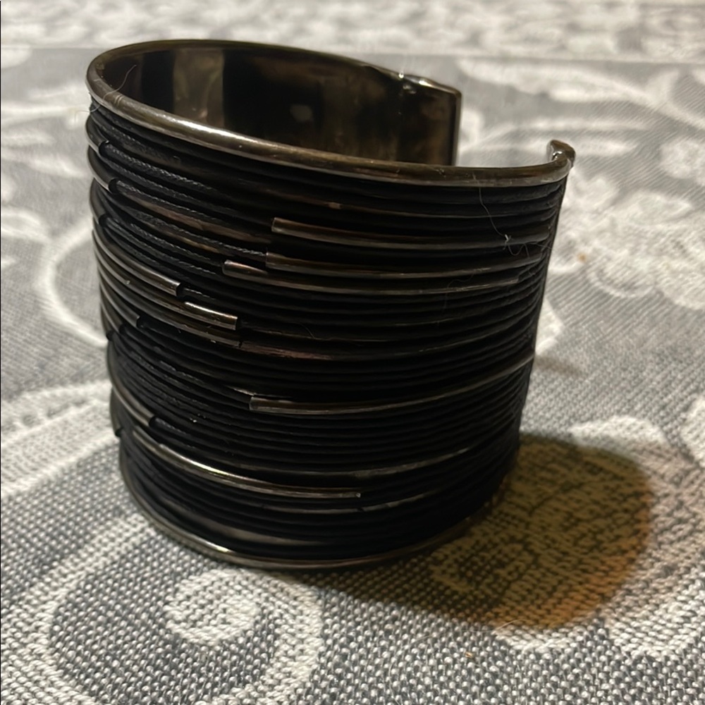 Sleek Black and Silver Bracelet